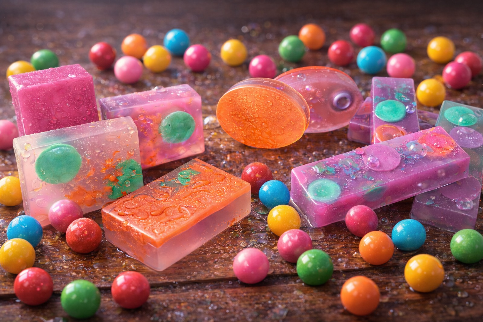 The Bubblegum and Marshmallow Bar: available in different shapes: oval / slab/ bar