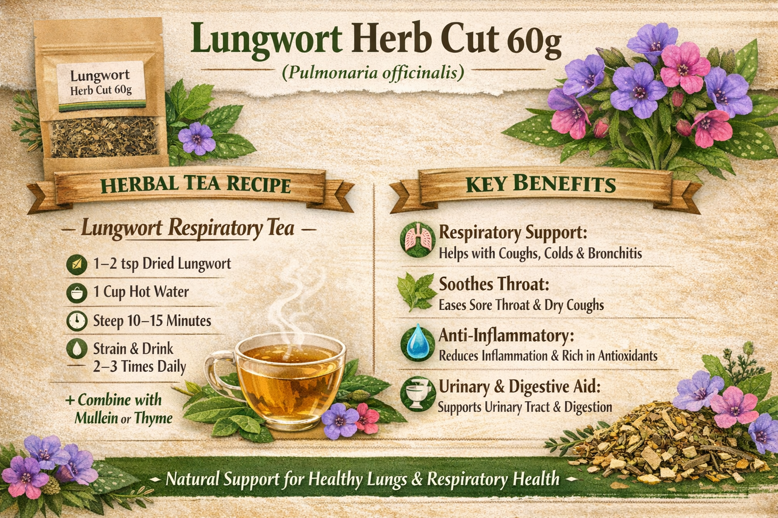 LUNGWORT HERB CUT 60g POWDER