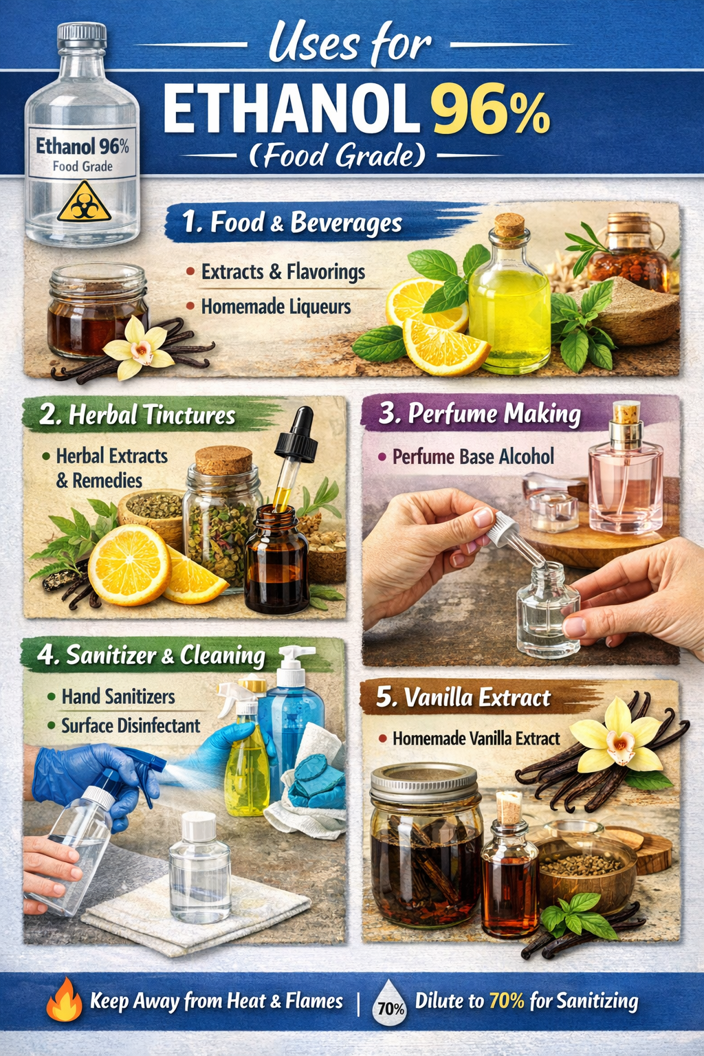 Ethanol Alcohol 96% Food grade 1 litre