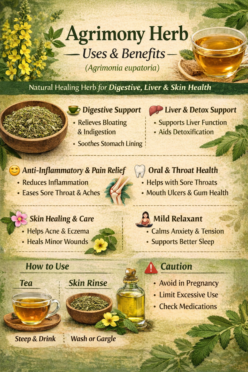 Agrimony Herb cut 75g (Agrimonia eupatoria)