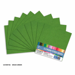 Textured Cardstock 12x12 - Grass Green (216gsm, 10 Sheets)