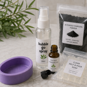 Beginner Activated Charcoal and Tea Tree Melt and pour soap Kit